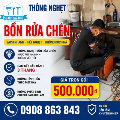 thông nghẹt bồn rửa chén tại đà nẵng