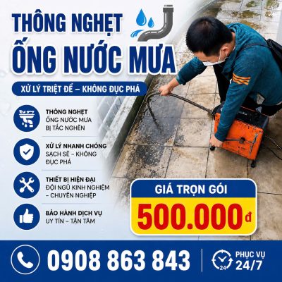 thông nghẹt ống nước mưa